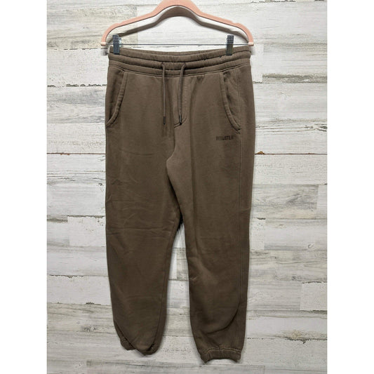 Hollister Joggers Men XS Brown Fleece Drawstring Sweatpants EUC0