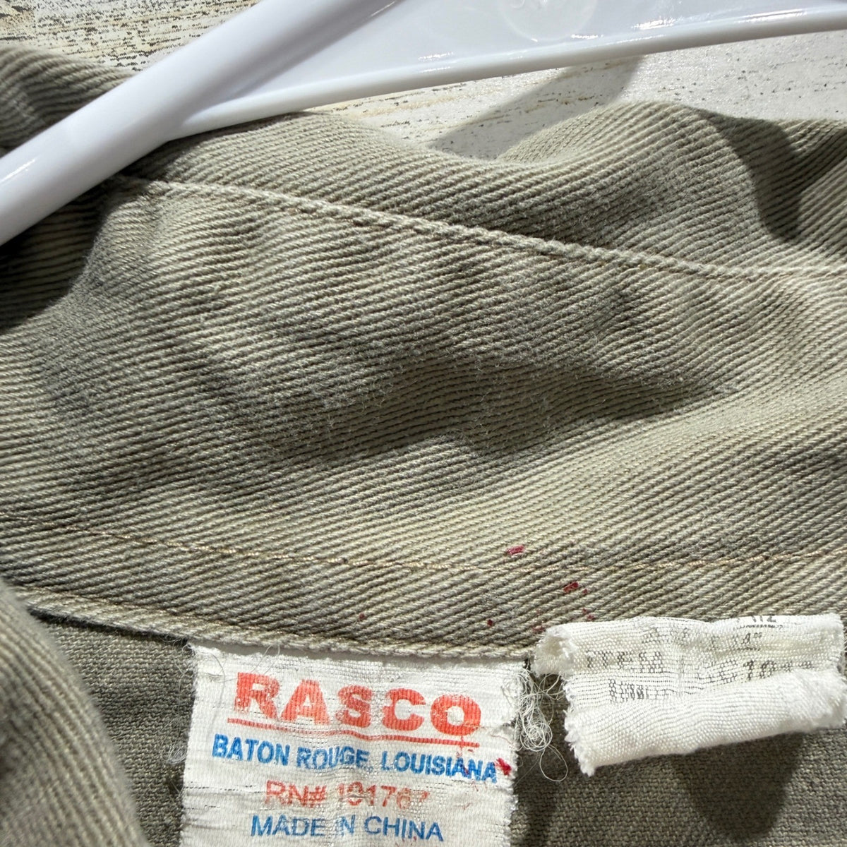 Rasco Cajun Camo Western Work Shirt Men Small Tan Green Pearl Snap Flawed*5