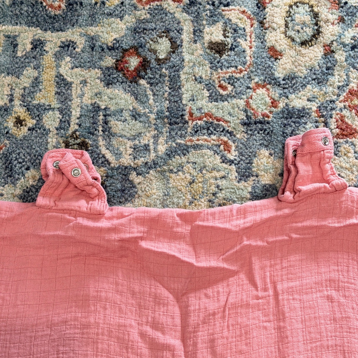 Comfy Cubs Car Seat Cover Baby Infant Pink Muslin Bamboo Gauze Boho EUC1