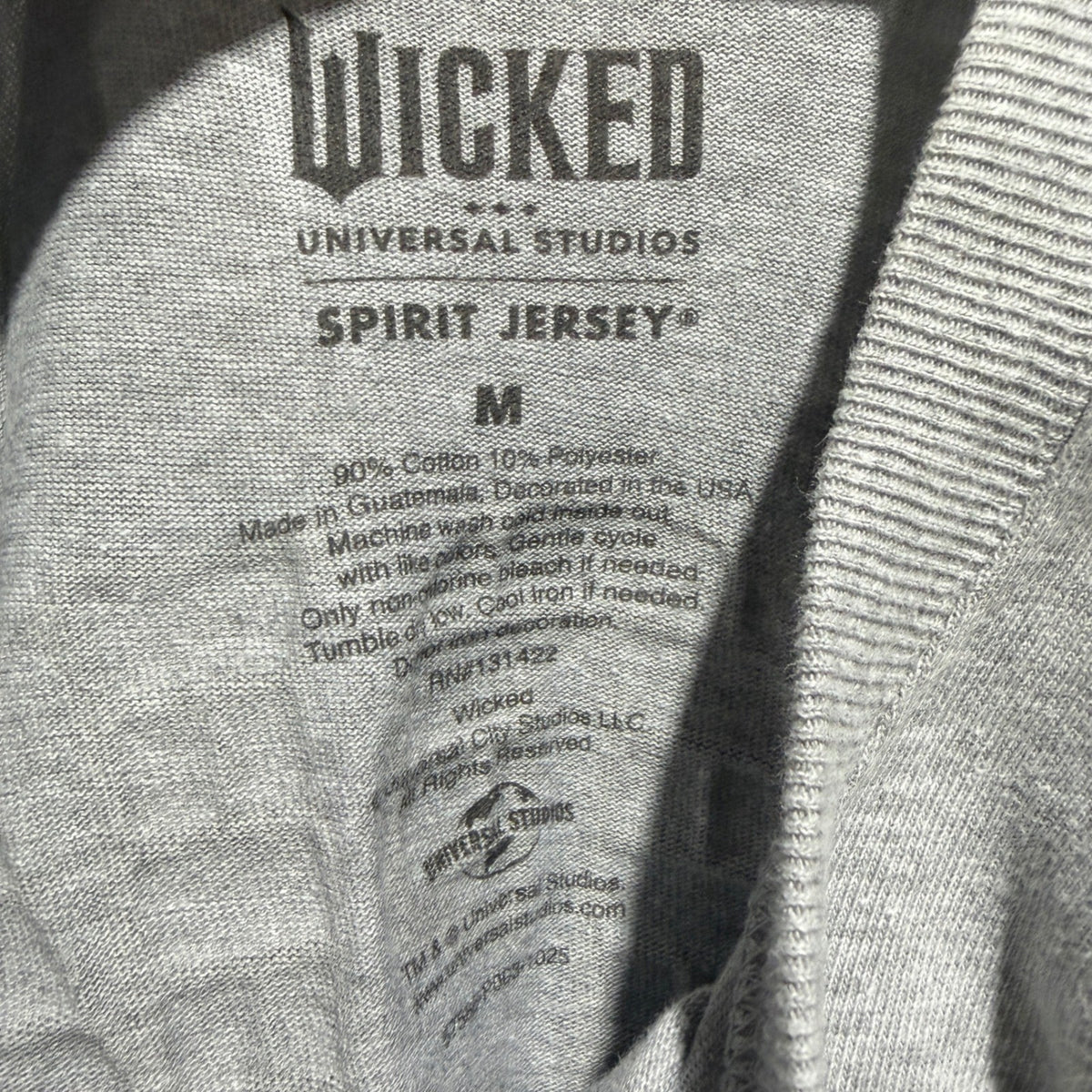 Spirit Jersey Wicked Universal Studios Shirt Womens M Grey Black Ombre Broadway6