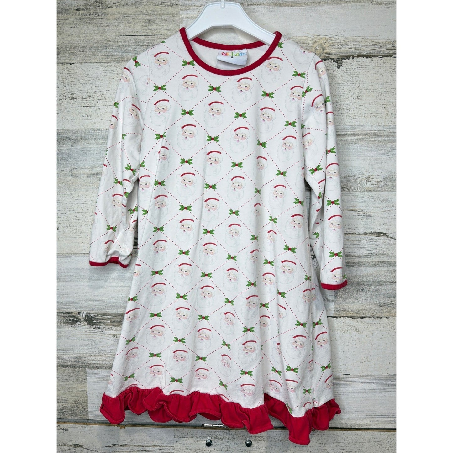 Jellybean Nightgown Girls Size 5 White Santa Claus Ruffle Holiday Christmas0