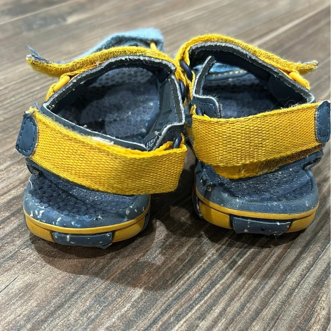Boys Size 8 Toddler Blue Yellow Strappy Sporty Sandals4