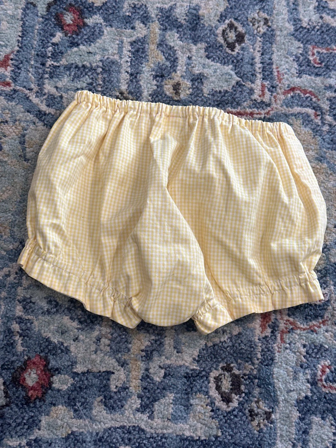 Bloomers Girls 3T Yellow Gingham Ruffle Diaper Cover EUC1