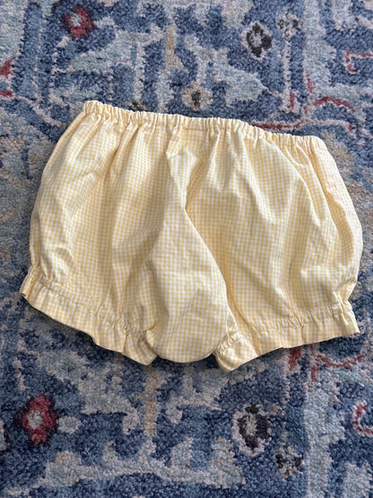 Bloomers Girls 3T Yellow Gingham Ruffle Diaper Cover EUC1