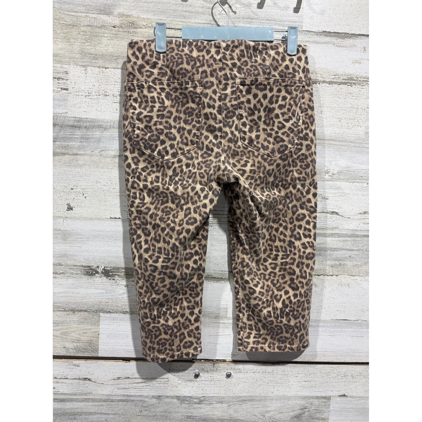 American Eagle Capri Leggings Womens Small Brown Leopard Print Stretch1