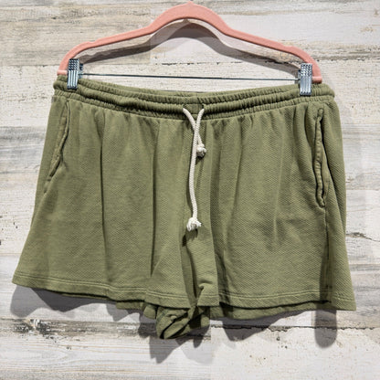 Universal Thread Textured Knit Shorts Women Large Green Cotton Modal Casual EUC0