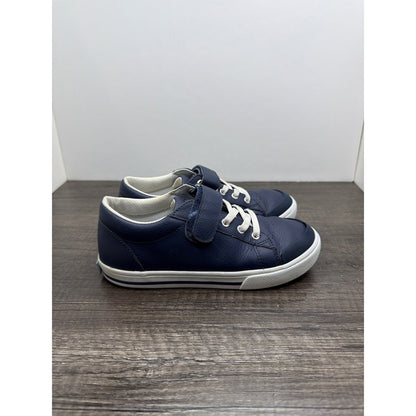 Footmates Sneaker Boys 13 Navy Leather Strap Classic Preppy Flawed*4