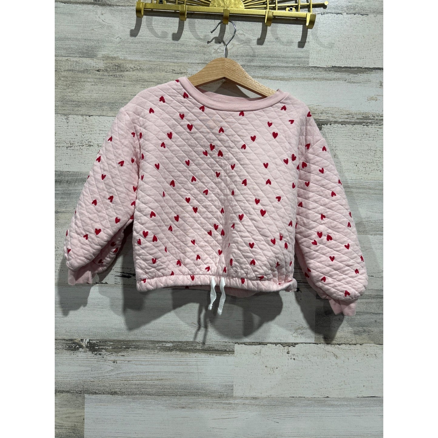 Cat & Jack Outfit Lot Girls 5T Pink Maroon Denim Hearts Velour Sparkle Bundle3