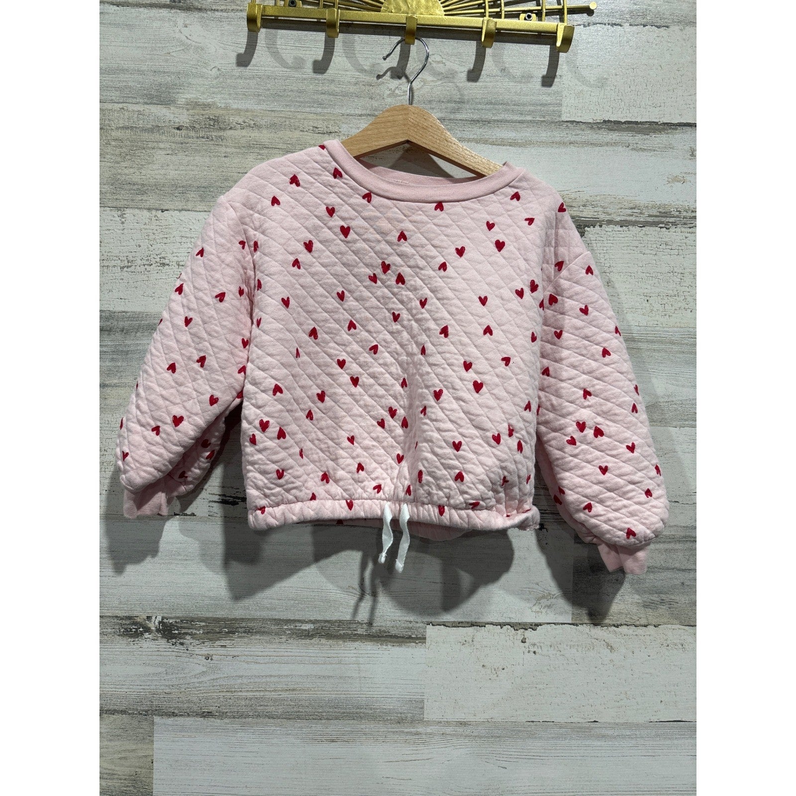 Cat & Jack Outfit Lot Girls 5T Pink Maroon Denim Hearts Velour Sparkle Bundle3