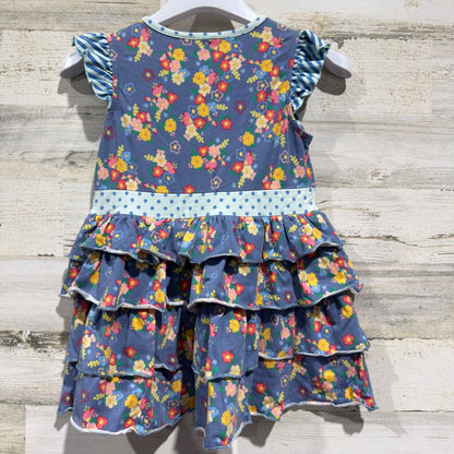 Matilda Jane Tiered Ruffle Tunic Top Girls 8 Floral Polka Dot Cotton Boho EUC2