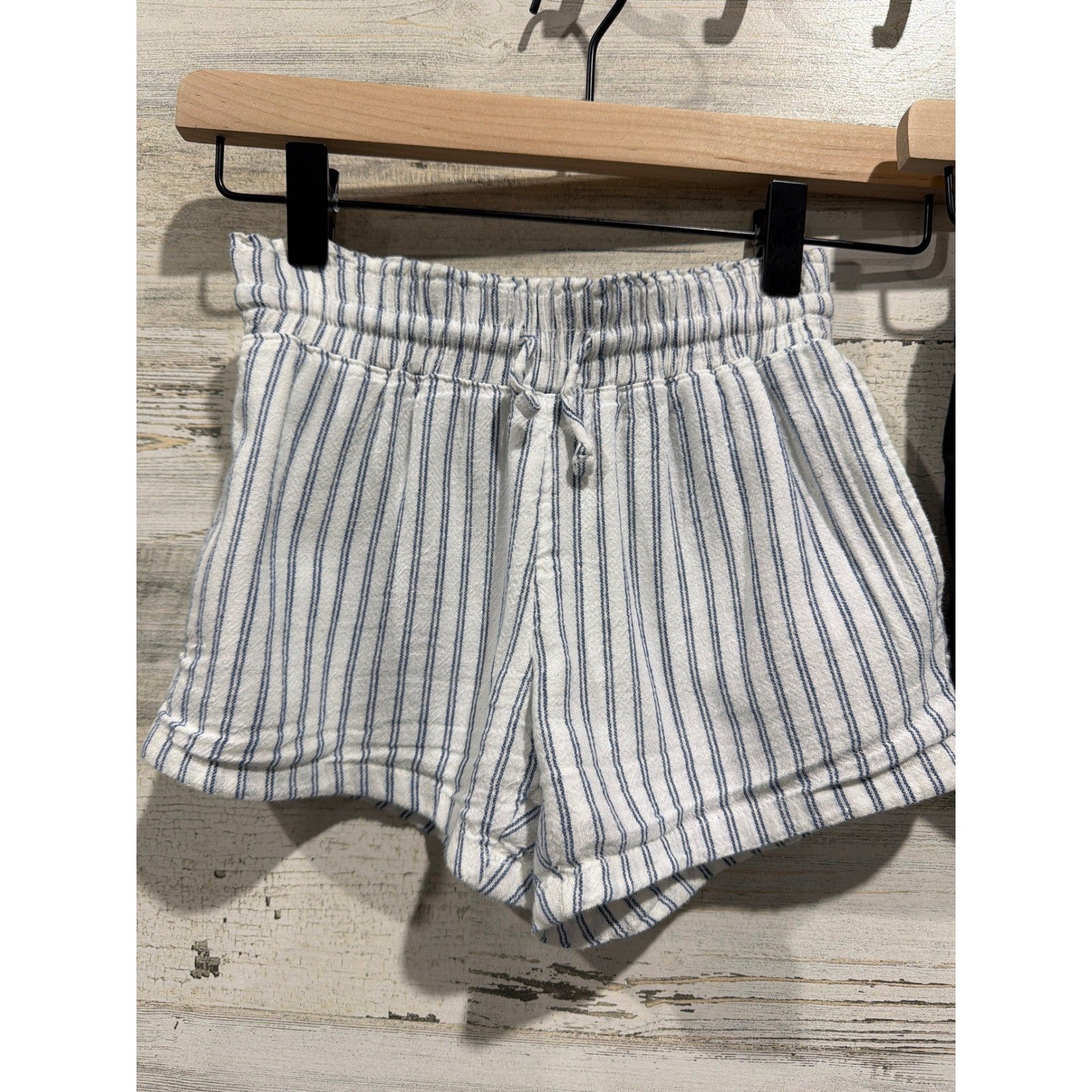 Abercrombie Hanna Andersson Shorts Girls 5 6 Blue Black Striped Casual EUC1