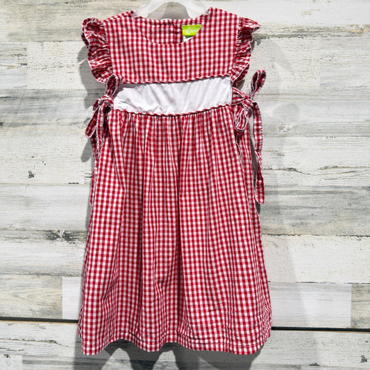 Classic Whimsy Dress Girls 10 Red Gingham Flutter Sleeve Cottagecore EUC0