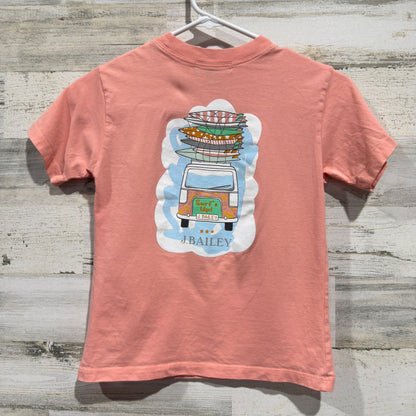 J. Bailey Graphic Tee Boys Size 6 Peach Surf Van Coastal Surfcore EUC3