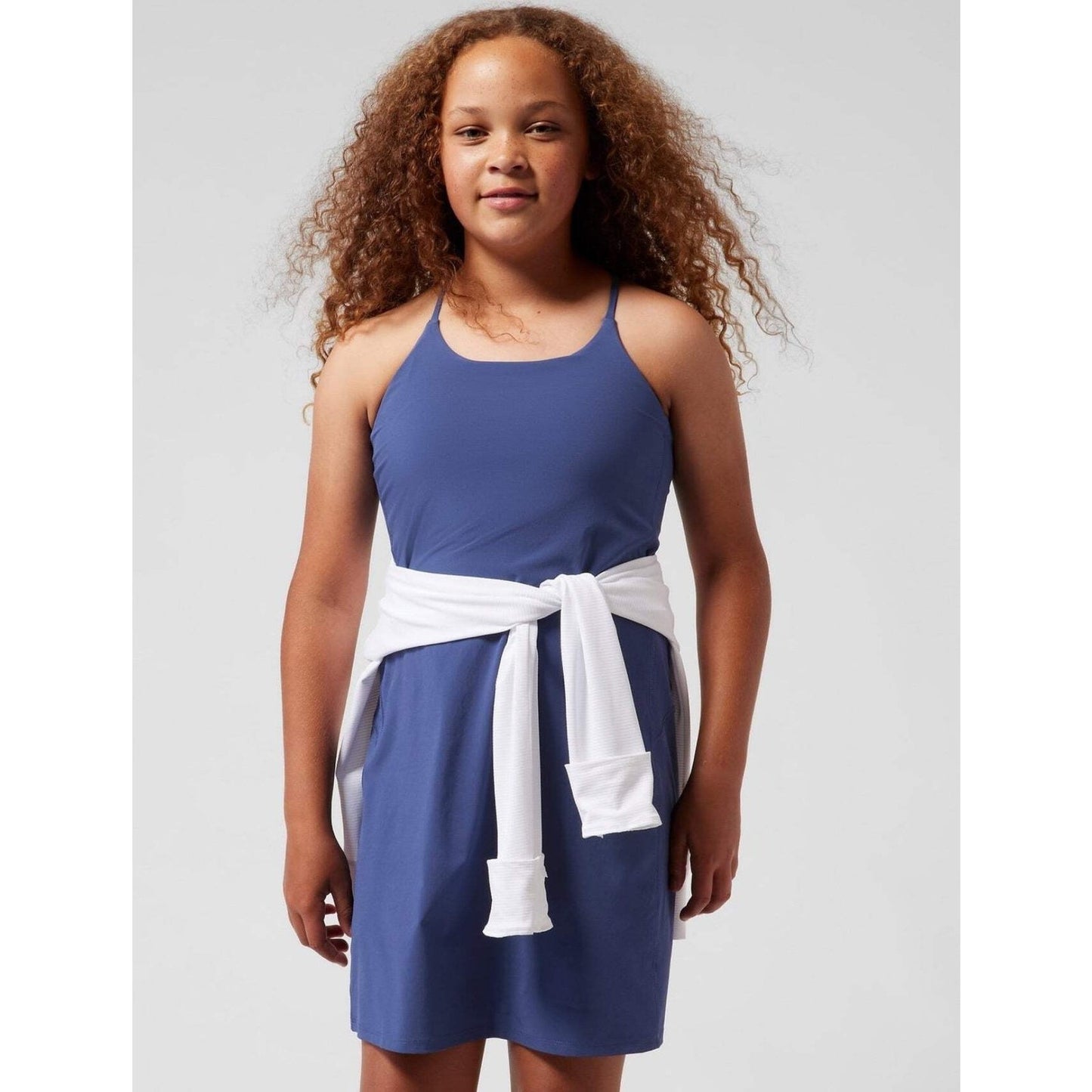 Athleta Doing The Most Dress Girls Size 7 Navy Blue Activewear NWT3