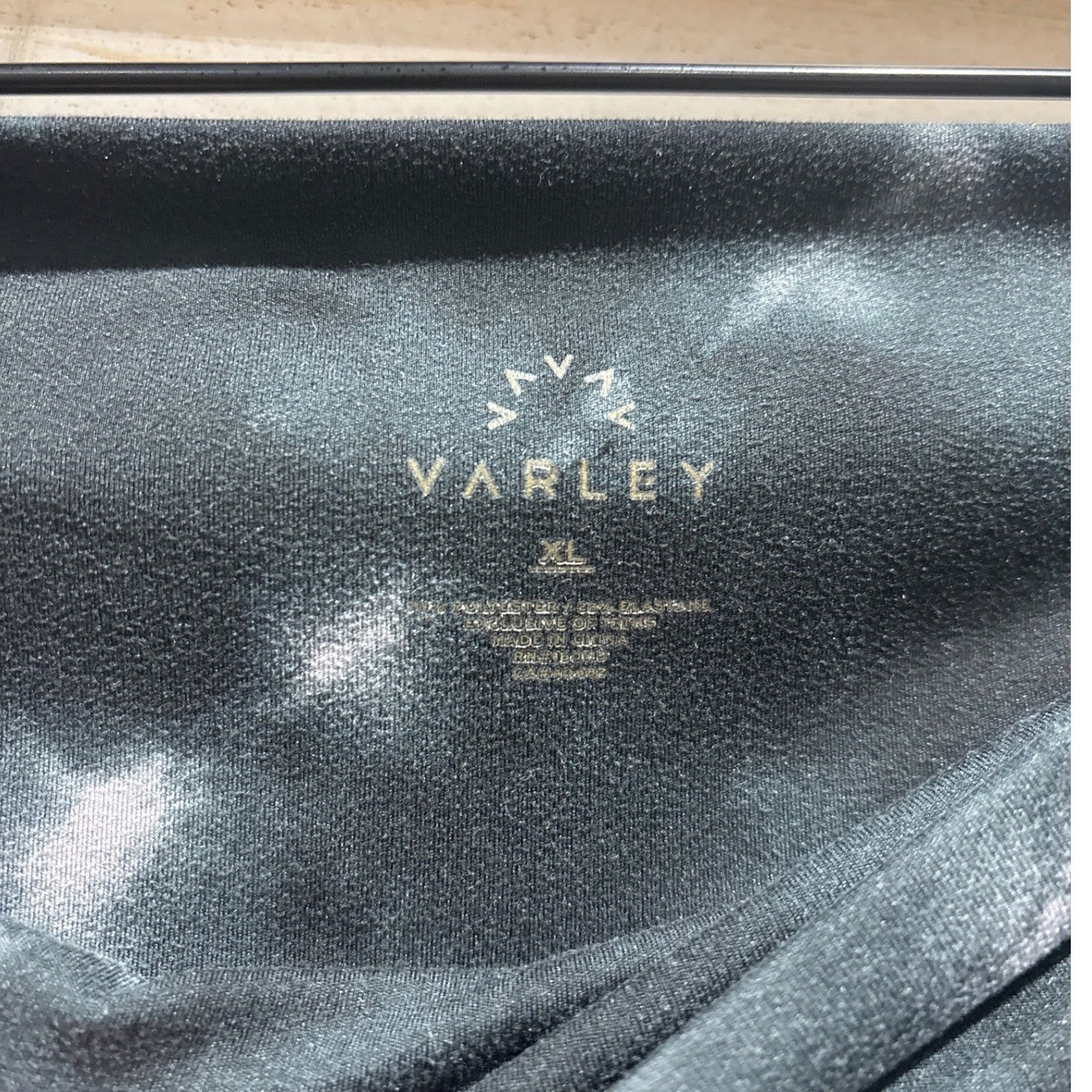 Varley Tie Dye Leggings Women XL Black Gray Shibori Grid Athleisure EUC2