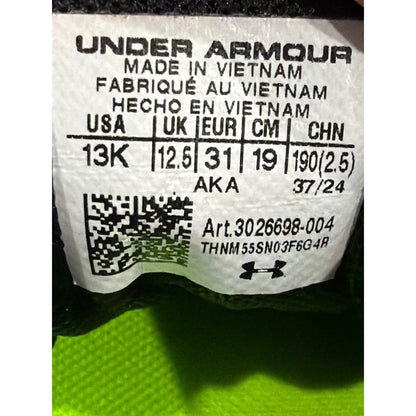 Under Armour Assert 9 Shoes Boys 13K Black Blue Running Sporty EUC6