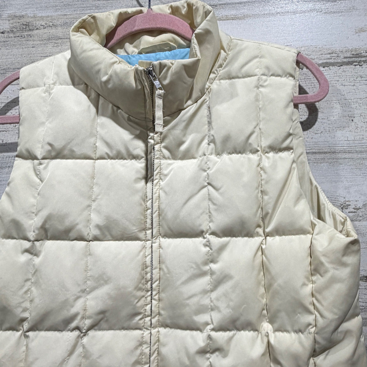 Gap Puffer Vest Women M Cream Quilted Down Fill1