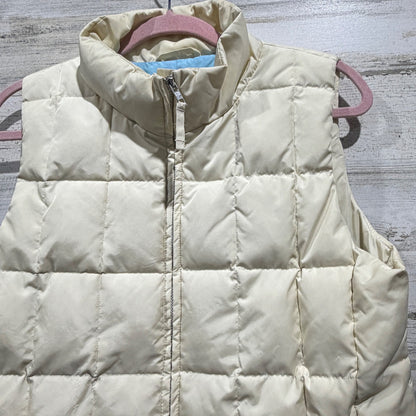 Gap Puffer Vest Women M Cream Quilted Down Fill1