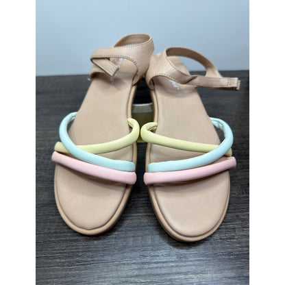 Cat & Jack Anja Sandals Girls 4 Multicolor Pastel Strappy Summer Kidcore NWT0