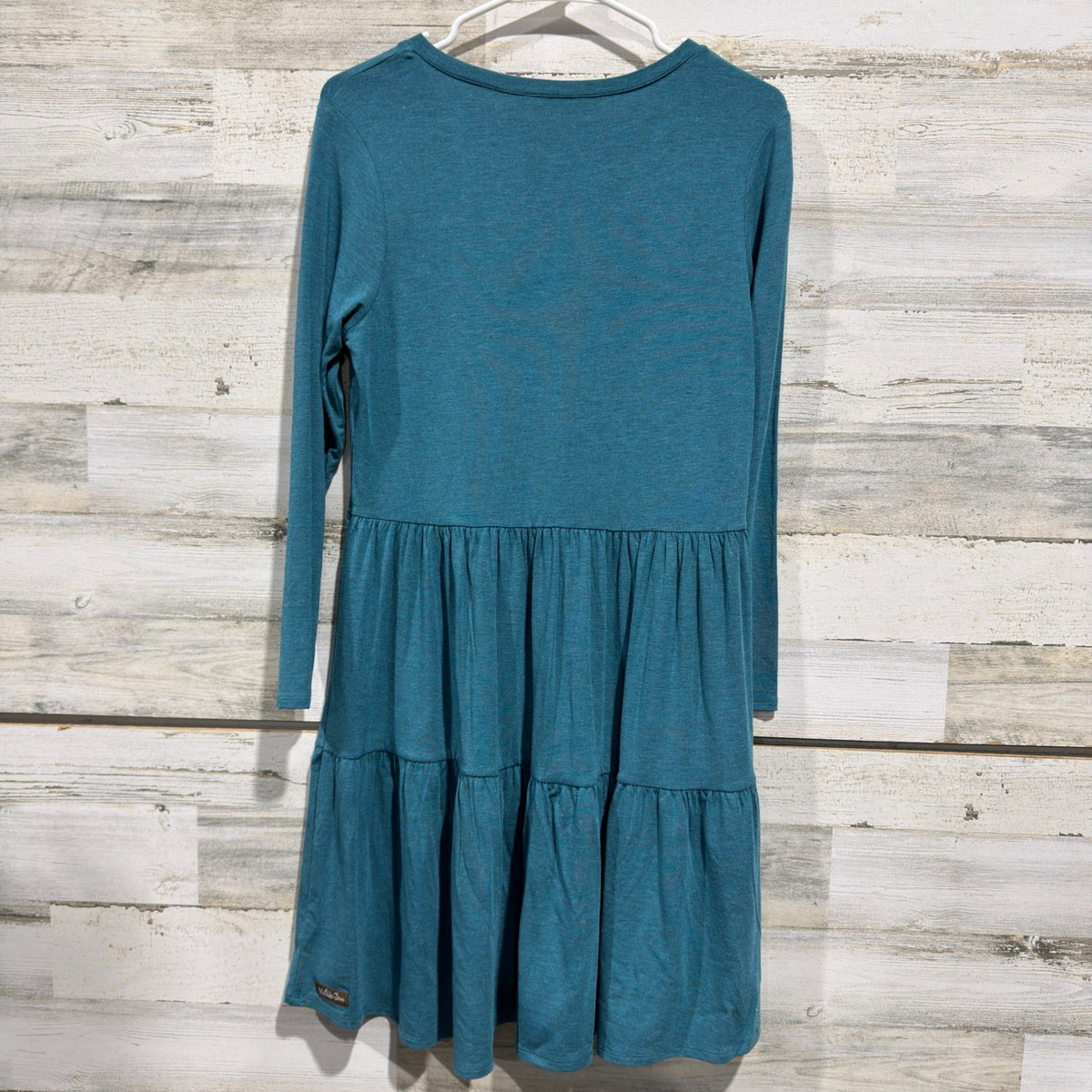 Matilda Jane Tiered Dress Womens S Teal Long Sleeve V-Neck Modal EUC2