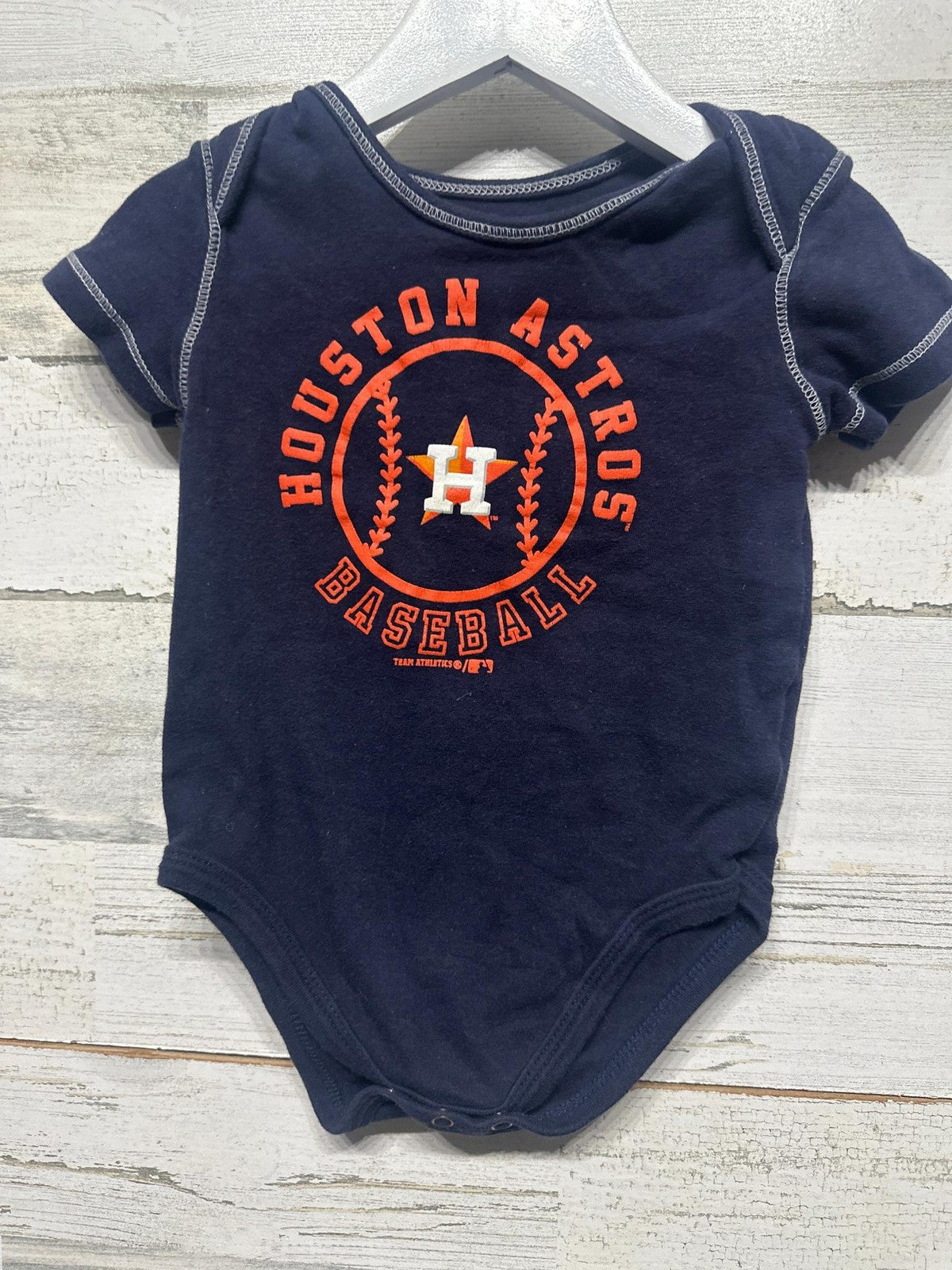 Team Athletics MLB Houston Astros Bodysuit Kids 18M Navy Blue Graphic EUC0