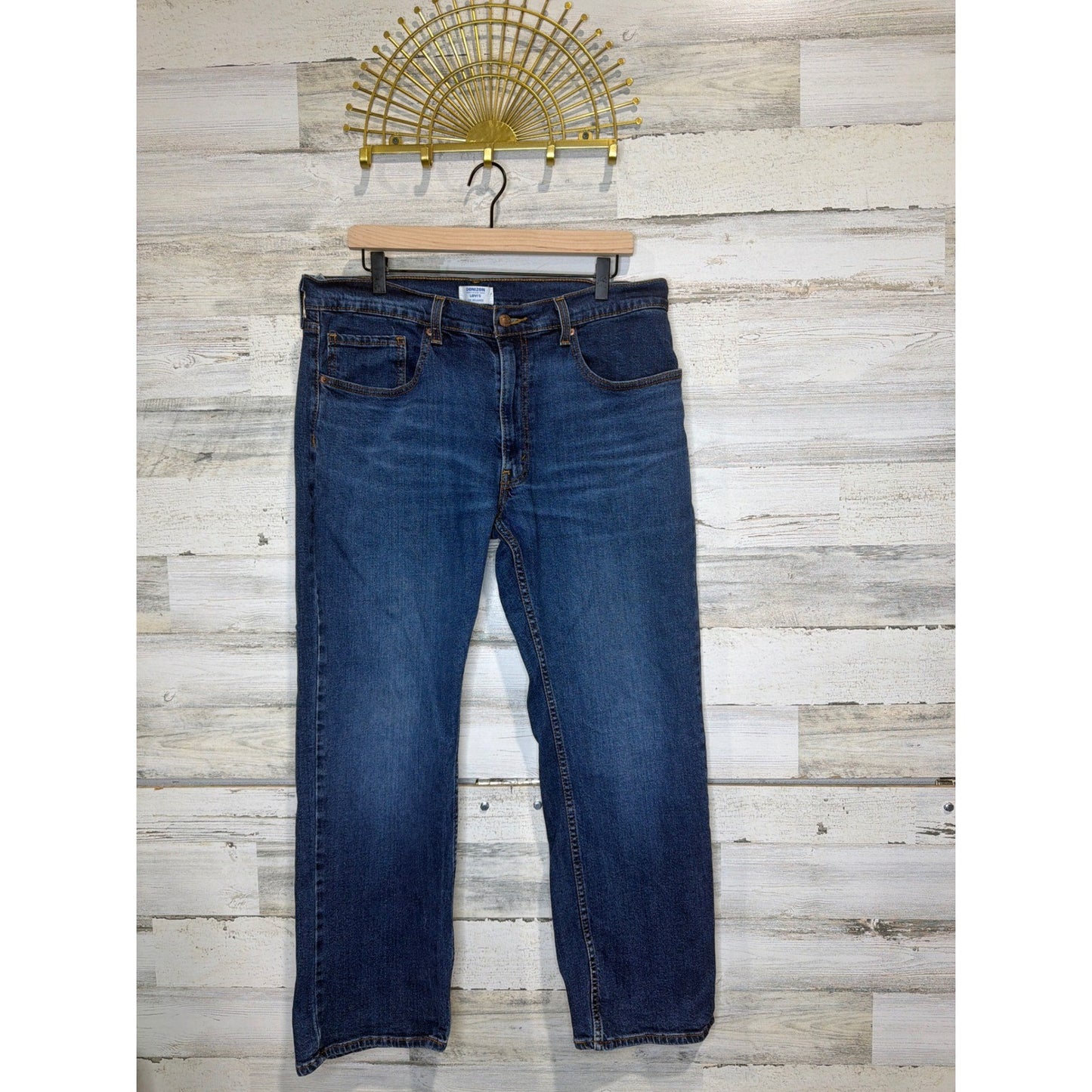 Denizen Levi's 285 Relaxed Jeans Men 36x30 Blue Dark Wash Denim Workwear EUC0