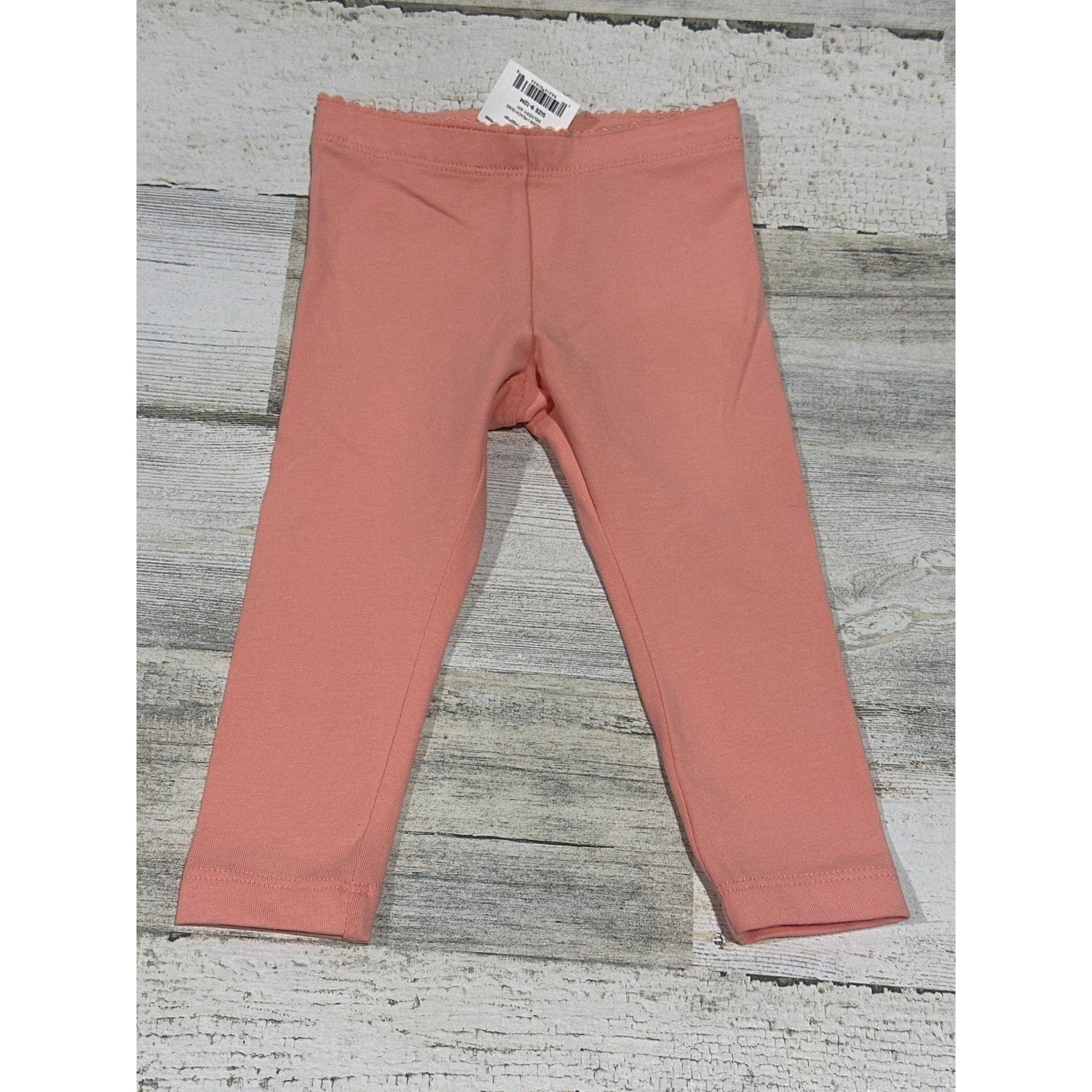 Tea Collection Leggings Girls 9-12M Peach Solid Cotton Stretch Basic NWT0