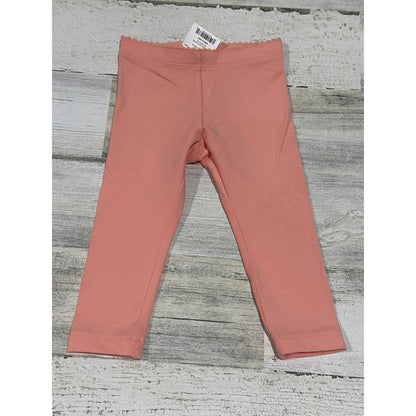 Tea Collection Leggings Girls 9-12M Peach Solid Cotton Stretch Basic NWT0