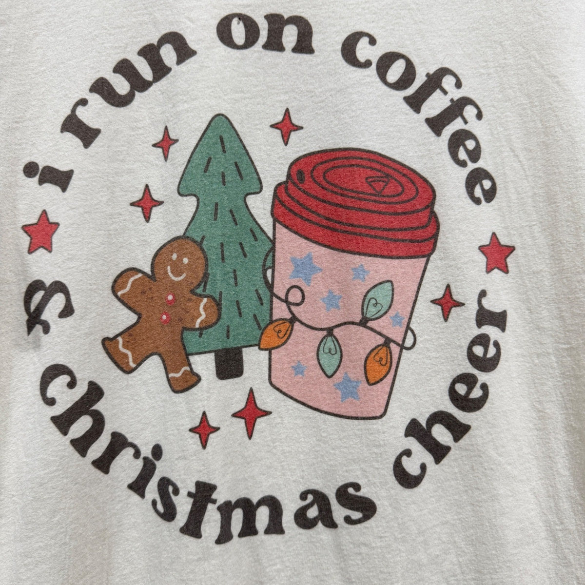 Bella Canvas Christmas Cheer T-Shirt Women Large Cotton Holiday Graphic EUC1