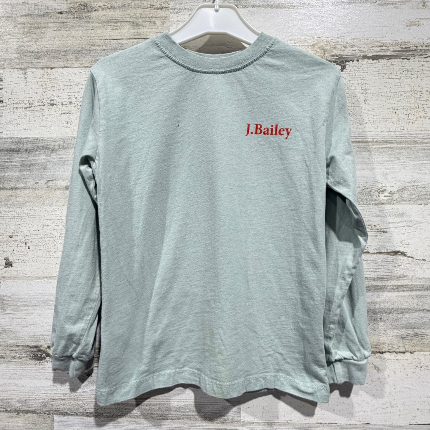 J. Bailey Long Sleeve Shirt Boys 6 Blue Pumpkin Hay Graphic Fall Prep *Flawed0