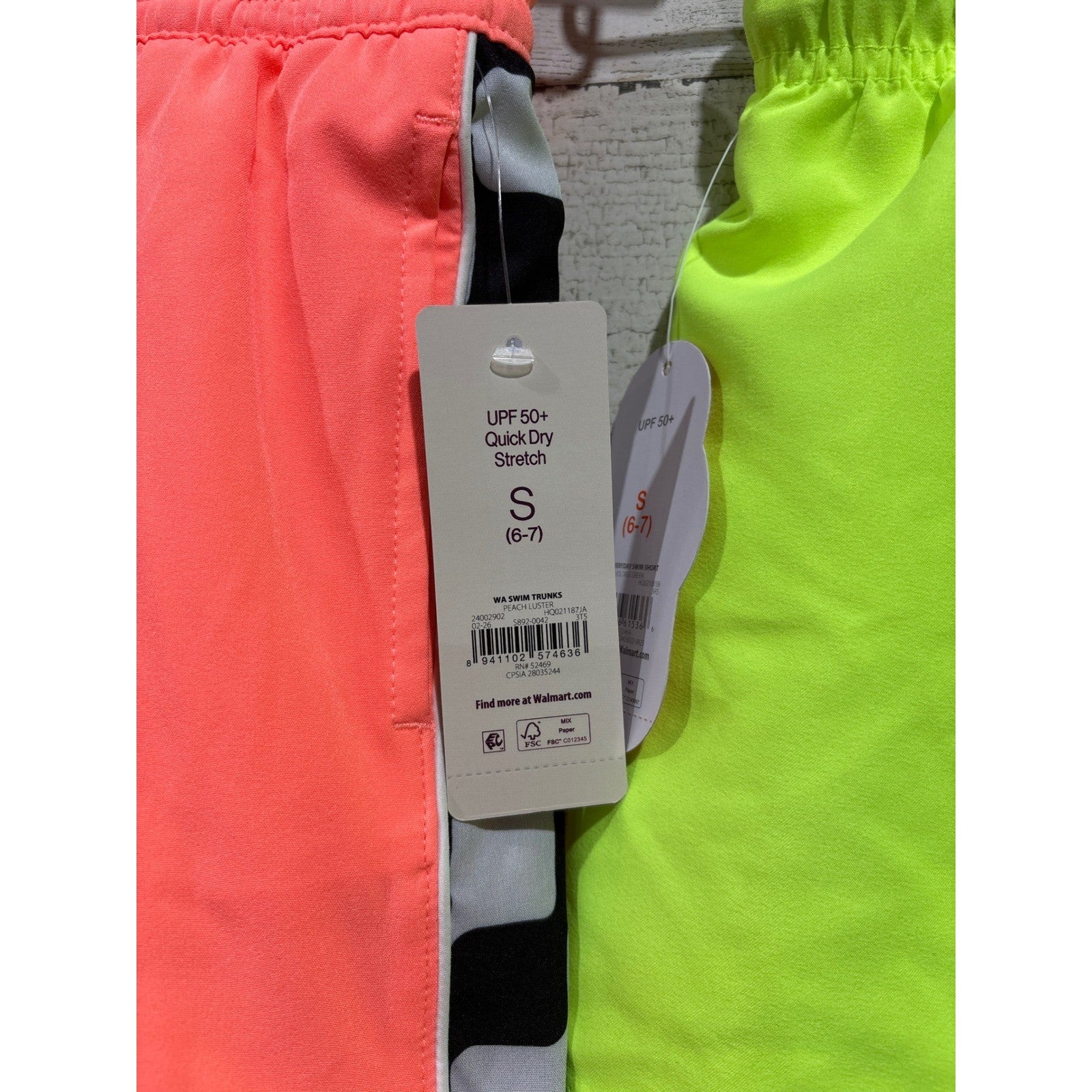 Weekend Academy Swim Trunk Bundle Boys Small 6-7 Neon Bright Orange Yellow NWT2