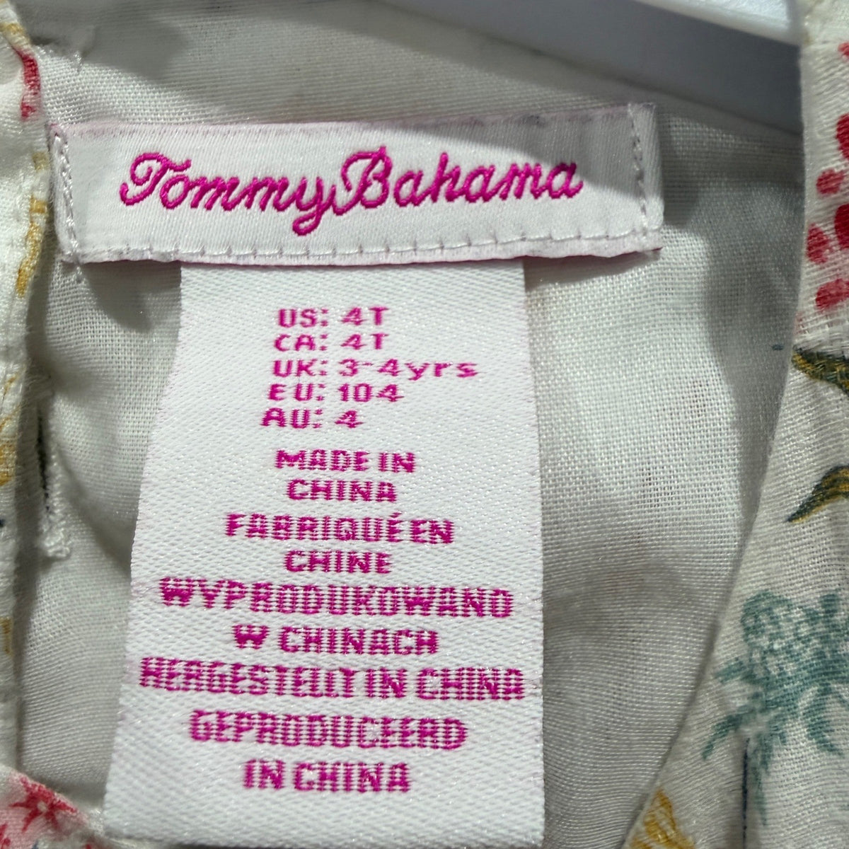 Tommy Bahama Serendipity Floral Top Tunic Lot Girls 4T Pink Tan Cotton EUC5