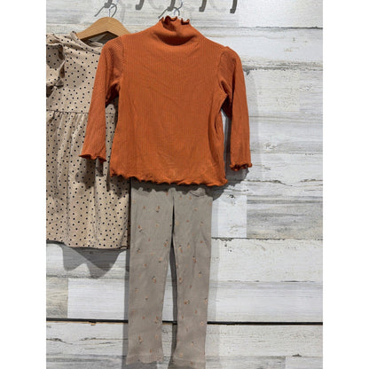 Zara Rabbit & Bear Girls 3T Bundle Grey Orange Cream Floral Boho EUC3
