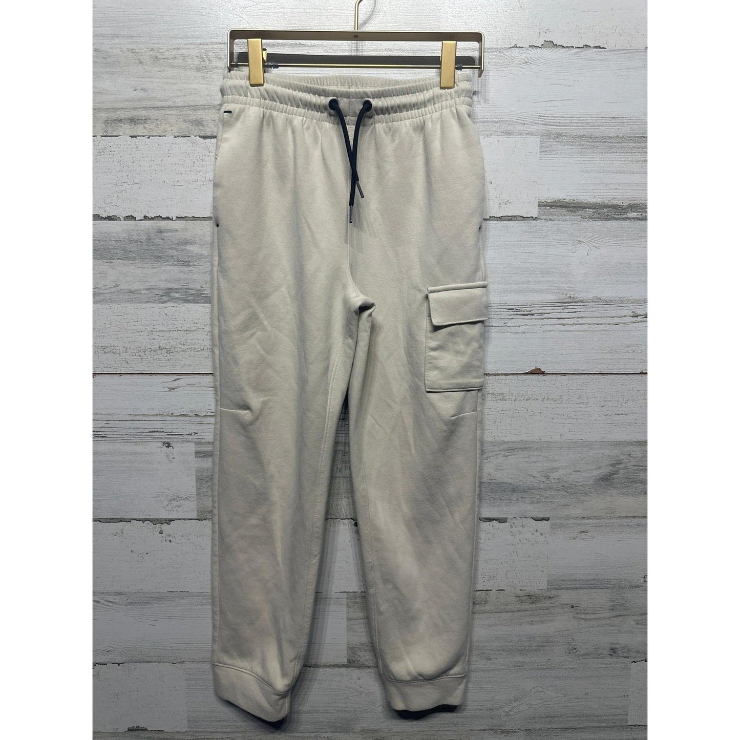 Old Navy Jogger Boys 10/12 Beige Dynamic Fleece Cargo Pants EUC0