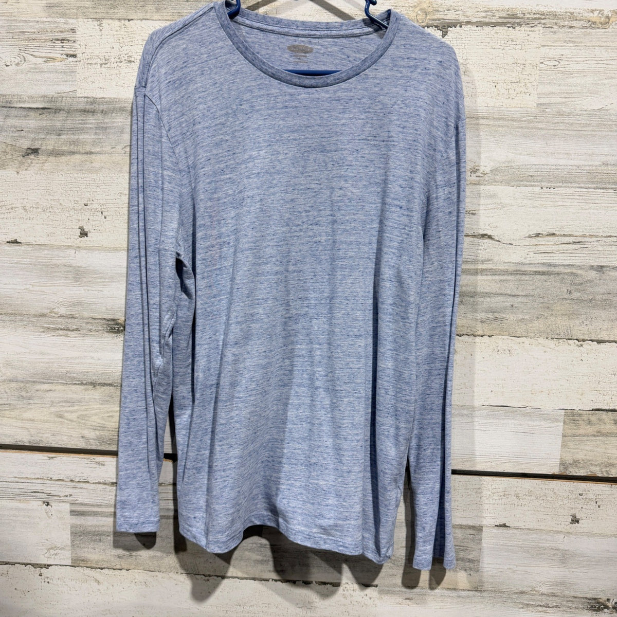 Old Navy Soft-Washed Tee Shirt Women L Blue Heathered Basic Casual0