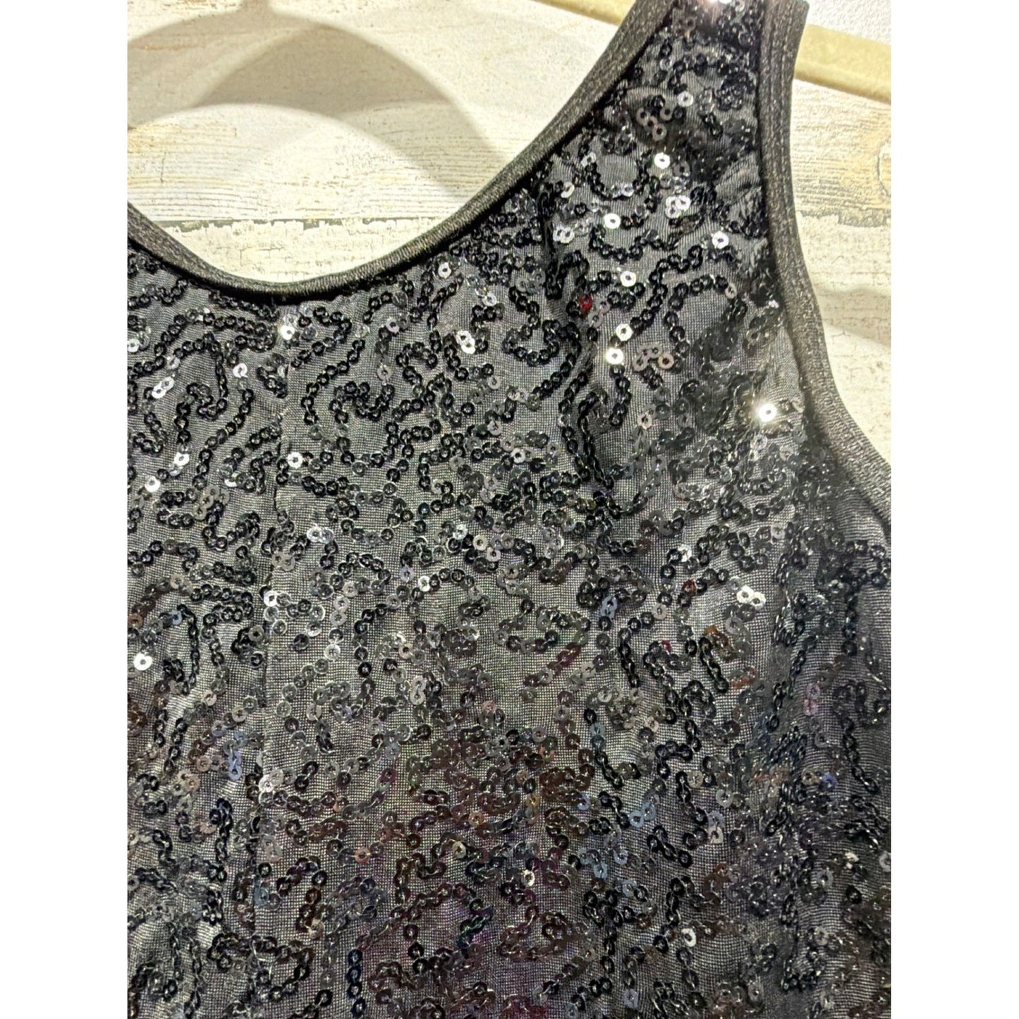 Revolution Dancewear Romper Girls MC Black Sequin Sleeveless Performance EUC1