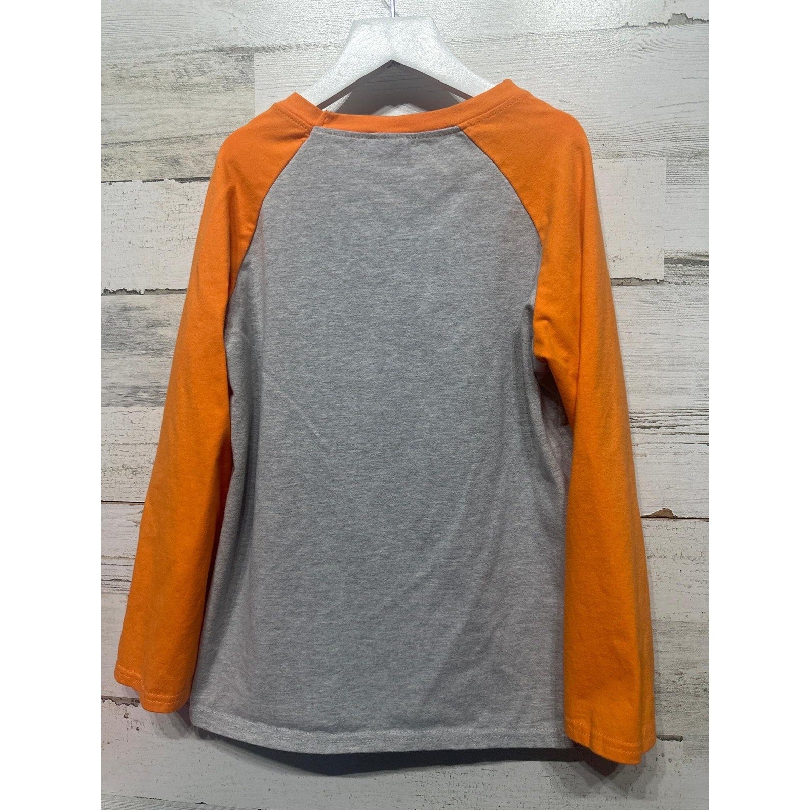 Halloween Shirt Kids XL Grey Orange Texas Boo Yall Raglan2