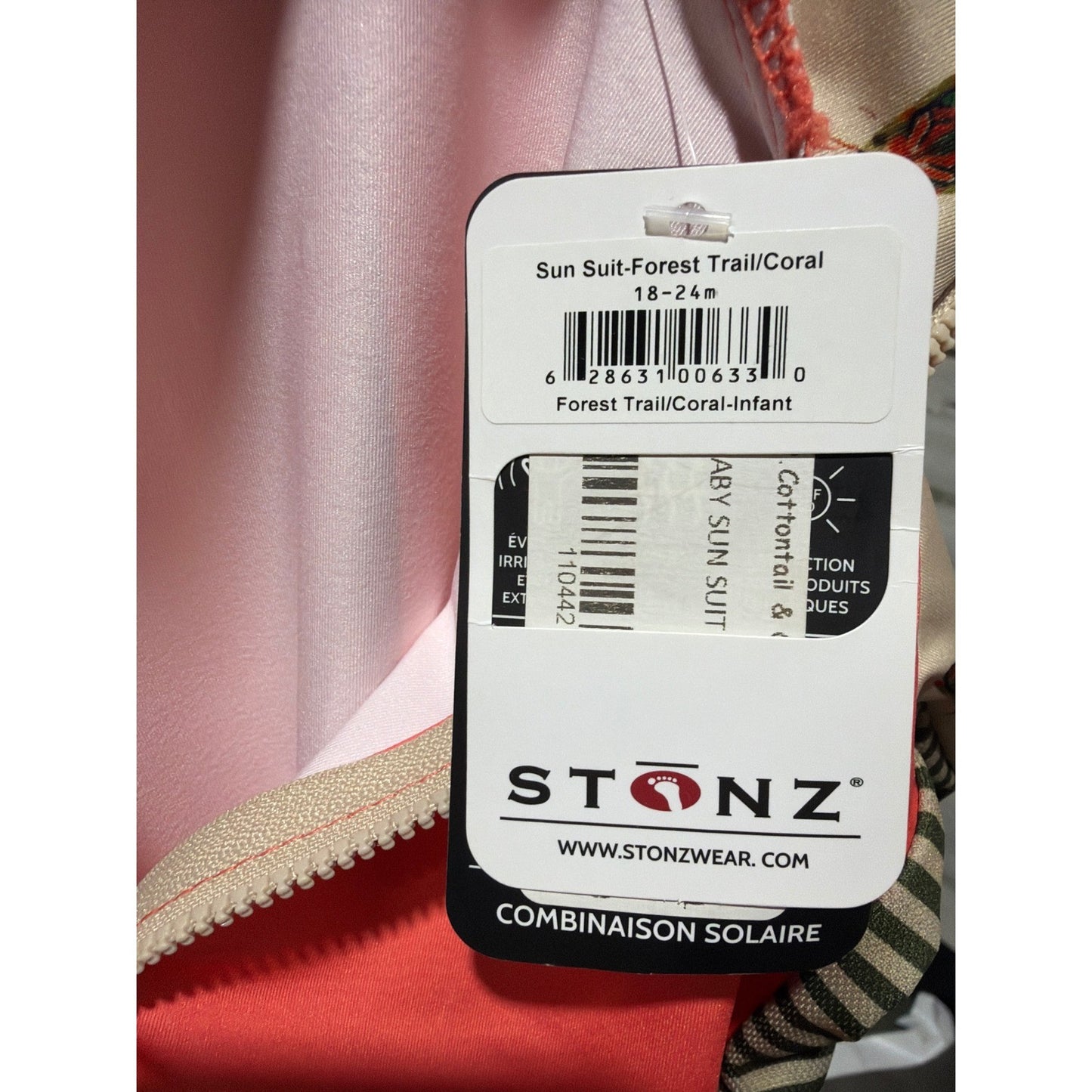 Stonz Sun Suit Baby 18-24M Coral Insect Print UPF 50+ Beachwear NWT4