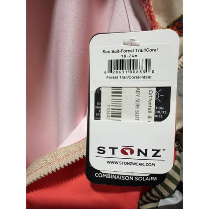 Stonz Sun Suit Baby 18-24M Coral Insect Print UPF 50+ Beachwear NWT4