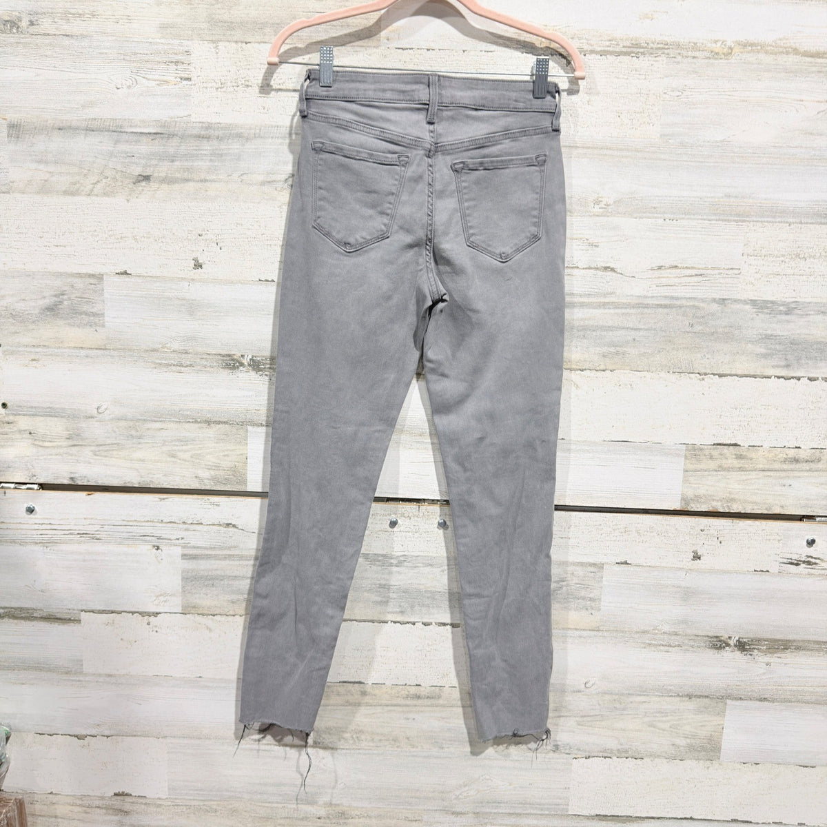 Old Navy Rockstar Skinny Jeans Women 2 Gray Raw Hem Pants2