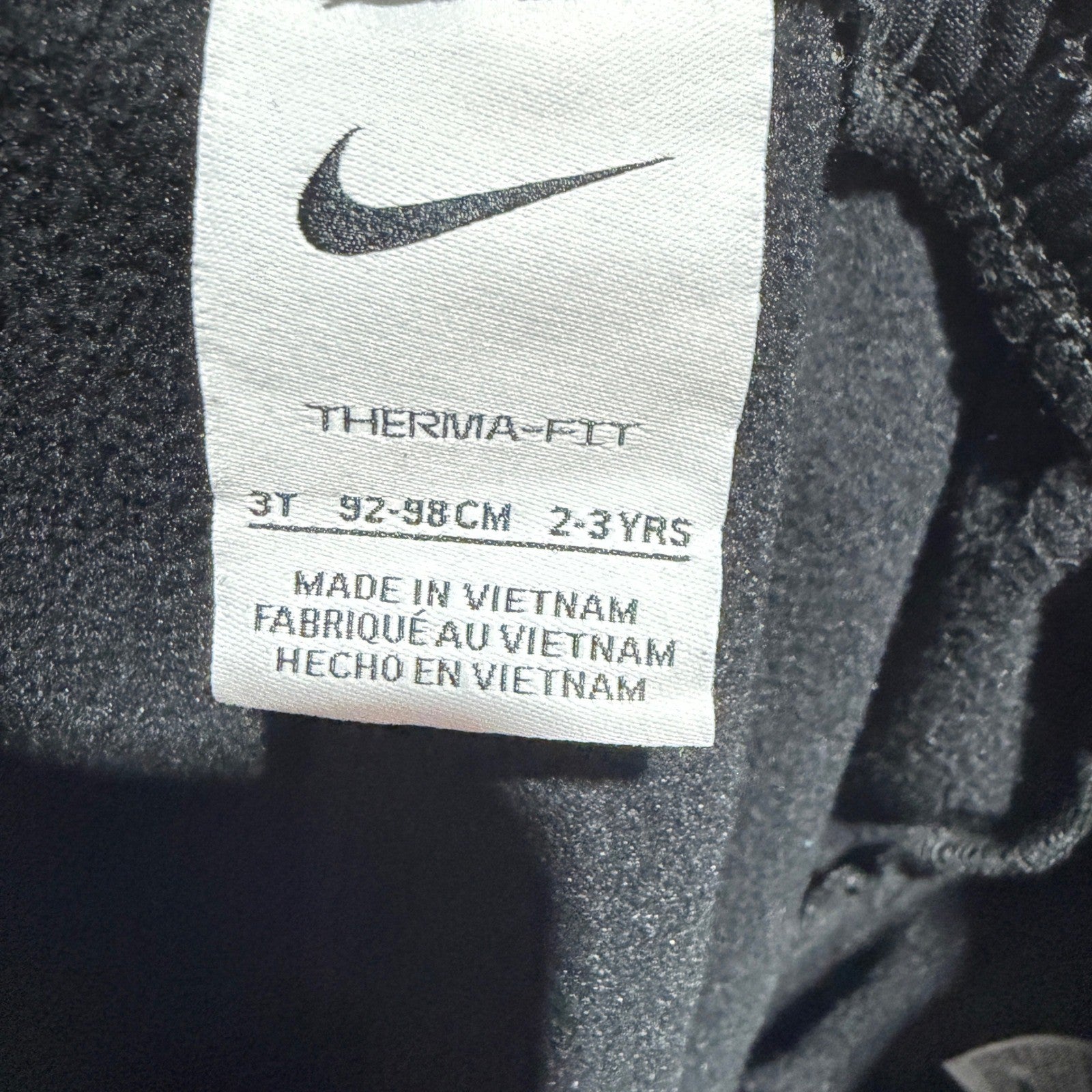 Nike Joggers Boys 3T Black Therma-FIT Graphic Swoosh Athletic EUC4