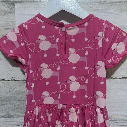 Kickee Pants Poodle Dress Girls 18-24m Pink Bamboo Viscose Short Sleeve NWT4