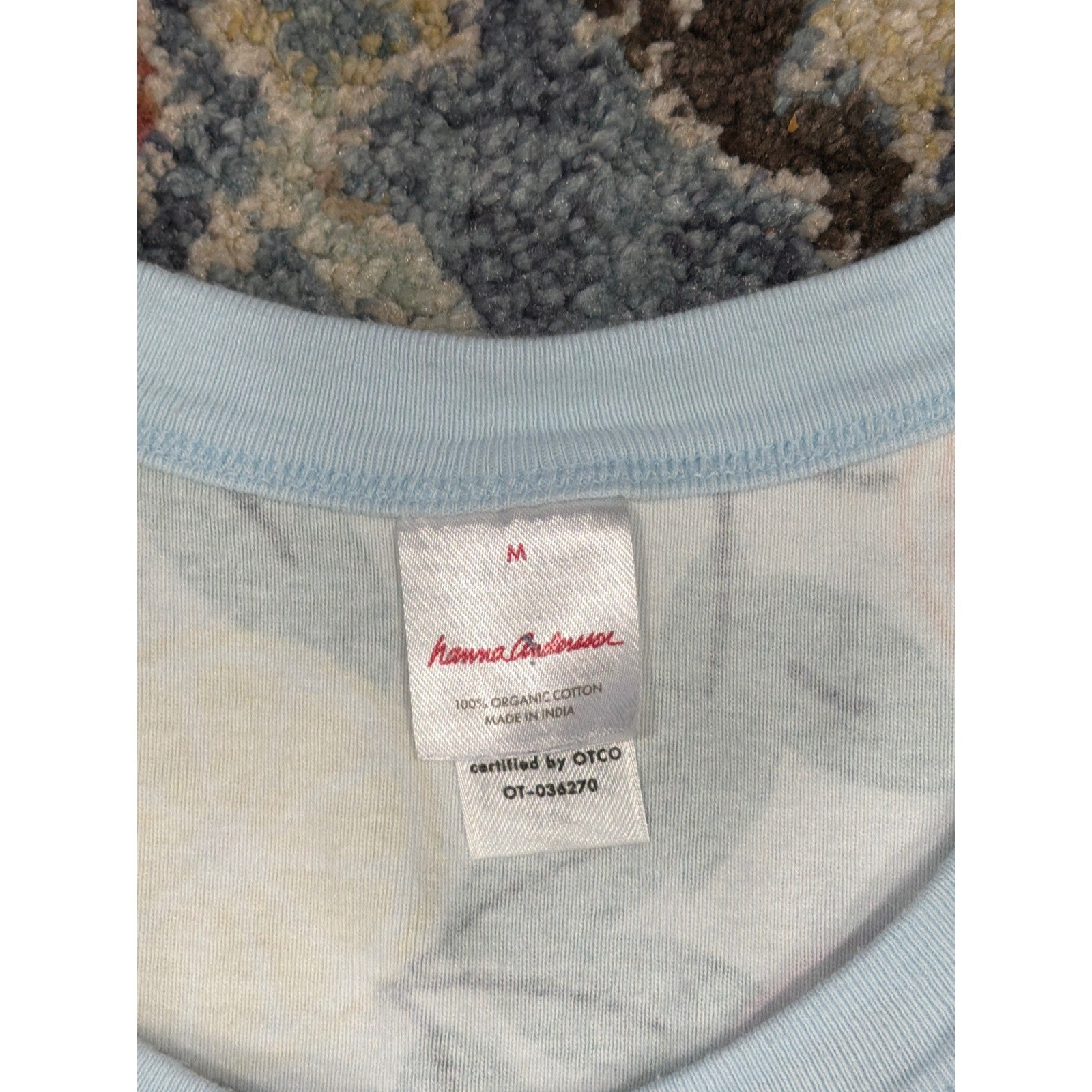 Hanna Andersson Pajama Set Womens Medium Blue Citrus Fruit Organic Cotton EUC3