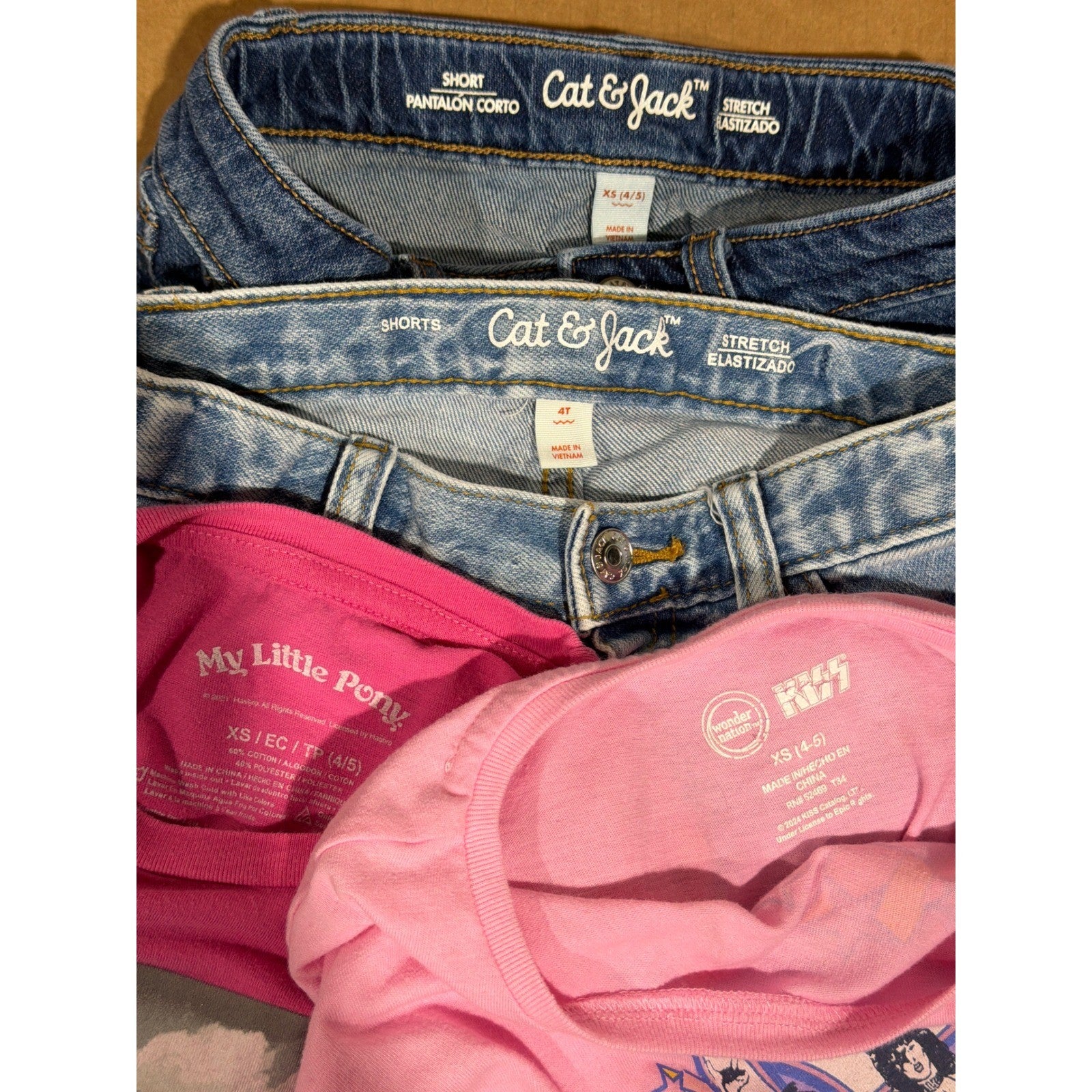 Girls Size 4 Cat & Jack Kiss My Little Pony Pink Blue 4pc Bundle Summer EUC6