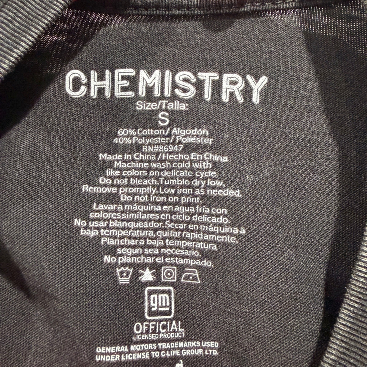 Chemistry T-Shirt Men S Black Impala 1981 Coupe Acid Wash Streetwear EUC2