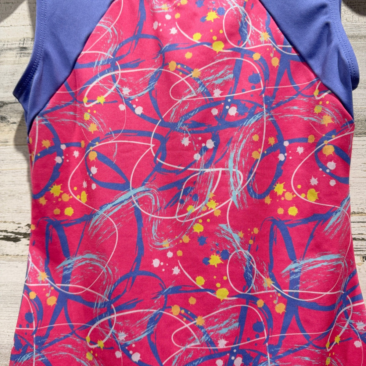 Cat & Jack Unitard Girls L 10/12 Pink Purple Abstract Gymnastics Dance EUC1