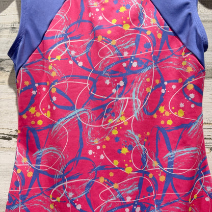 Cat & Jack Unitard Girls L 10/12 Pink Purple Abstract Gymnastics Dance EUC1