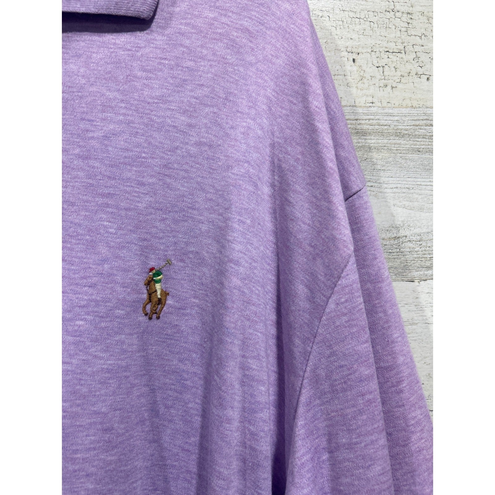 Polo Ralph Lauren Polo Shirt Mens XLT Purple Cotton Mesh Pony Logo Preppy EUC2