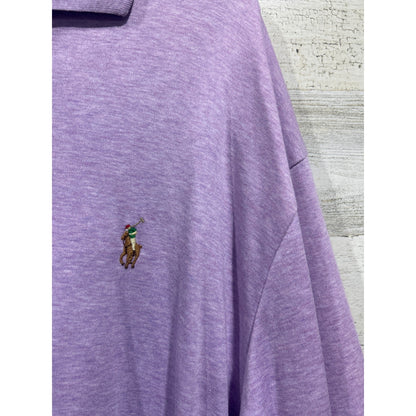 Polo Ralph Lauren Polo Shirt Mens XLT Purple Cotton Mesh Pony Logo Preppy EUC2