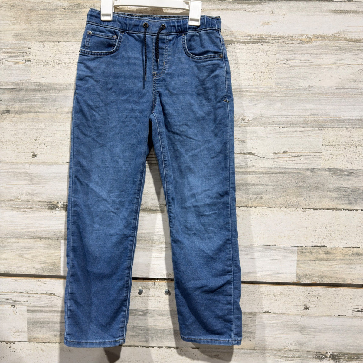 Cat & Jack Athletic Jeans Boys 12 Blue Drawstring Stretch Casual EUC0
